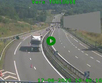 Caméra routière sur l'autoroute A20 à Noailles, en périphérie de Brive-la-Gaillarde. Vue orientée vers Toulouse