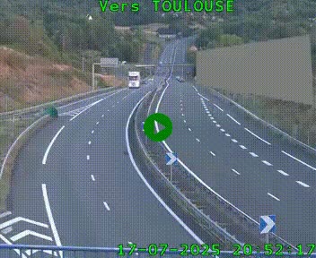 <h2>Caméra routière sur l'autoroute A20 à Noailles, en périphérie de Brive-la-Gaillarde. Vue orientée vers Toulouse</h2>