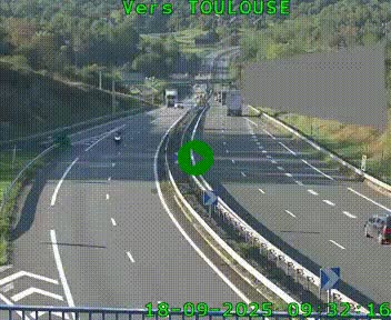 Caméra routière sur l'autoroute A20 à Noailles, en périphérie de Brive-la-Gaillarde. Vue orientée vers Toulouse