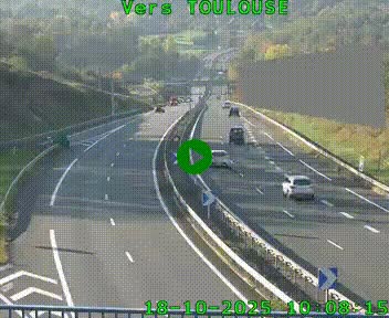 Caméra routière sur l'autoroute A20 à Noailles, en périphérie de Brive-la-Gaillarde. Vue orientée vers Toulouse