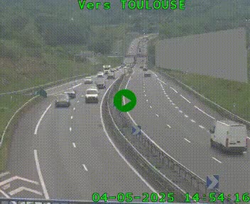 Caméra routière sur l'autoroute A20 à Noailles, en périphérie de Brive-la-Gaillarde. Vue orientée vers Toulouse