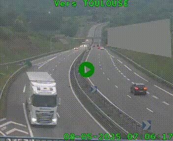 Caméra routière sur l'autoroute A20 à Noailles, en périphérie de Brive-la-Gaillarde. Vue orientée vers Toulouse