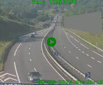 Caméra routière sur l'autoroute A20 à Noailles, en périphérie de Brive-la-Gaillarde. Vue orientée vers Toulouse