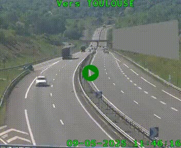 Caméra routière sur l'autoroute A20 à Noailles, en périphérie de Brive-la-Gaillarde. Vue orientée vers Toulouse