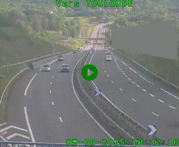 Caméra routière sur l'autoroute A20 à Noailles, en périphérie de Brive-la-Gaillarde. Vue orientée vers Toulouse