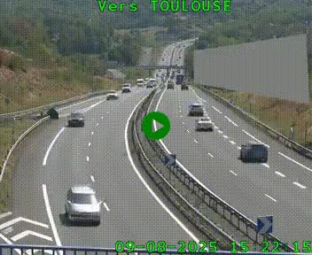 Caméra routière sur l'autoroute A20 à Noailles, en périphérie de Brive-la-Gaillarde. Vue orientée vers Toulouse