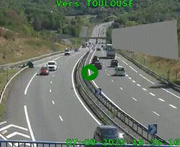 Caméra routière sur l'autoroute A20 à Noailles, en périphérie de Brive-la-Gaillarde. Vue orientée vers Toulouse