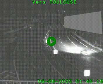 Caméra routière sur l'autoroute A20 à Noailles, en périphérie de Brive-la-Gaillarde. Vue orientée vers Toulouse