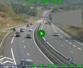 Caméra routière sur l'autoroute A20 à Noailles, en périphérie de Brive-la-Gaillarde. Vue orientée vers Toulouse