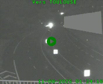 Caméra routière sur l'autoroute A20 à Noailles, en périphérie de Brive-la-Gaillarde. Vue orientée vers Toulouse