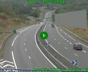 Caméra routière sur l'autoroute A20 à Noailles, en périphérie de Brive-la-Gaillarde. Vue orientée vers Toulouse