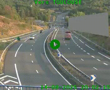 Caméra routière sur l'autoroute A20 à Noailles, en périphérie de Brive-la-Gaillarde. Vue orientée vers Toulouse
