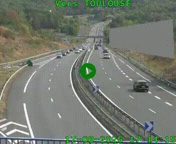 Caméra routière sur l'autoroute A20 à Noailles, en périphérie de Brive-la-Gaillarde. Vue orientée vers Toulouse