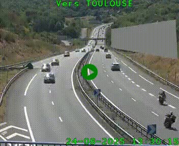 Caméra routière sur l'autoroute A20 à Noailles, en périphérie de Brive-la-Gaillarde. Vue orientée vers Toulouse