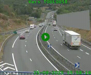 Caméra routière sur l'autoroute A20 à Noailles, en périphérie de Brive-la-Gaillarde. Vue orientée vers Toulouse