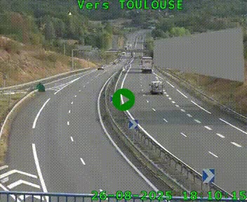Caméra routière sur l'autoroute A20 à Noailles, en périphérie de Brive-la-Gaillarde. Vue orientée vers Toulouse