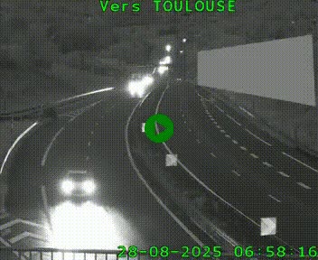 Caméra routière sur l'autoroute A20 à Noailles, en périphérie de Brive-la-Gaillarde. Vue orientée vers Toulouse