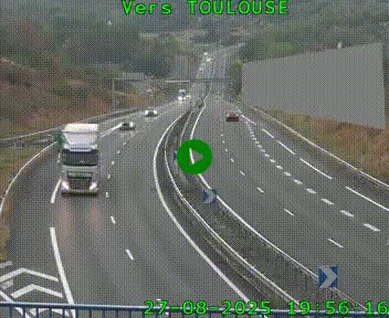 Caméra routière sur l'autoroute A20 à Noailles, en périphérie de Brive-la-Gaillarde. Vue orientée vers Toulouse