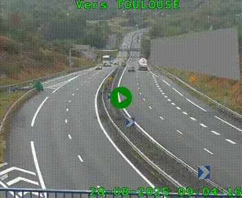 Caméra routière sur l'autoroute A20 à Noailles, en périphérie de Brive-la-Gaillarde. Vue orientée vers Toulouse