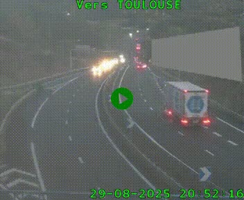 Caméra routière sur l'autoroute A20 à Noailles, en périphérie de Brive-la-Gaillarde. Vue orientée vers Toulouse