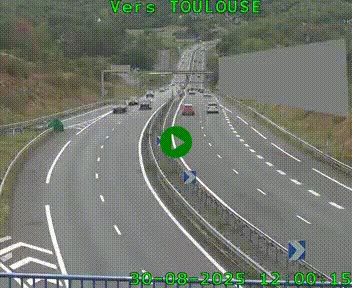 Caméra routière sur l'autoroute A20 à Noailles, en périphérie de Brive-la-Gaillarde. Vue orientée vers Toulouse