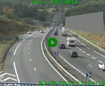Caméra routière sur l'autoroute A20 à Noailles, en périphérie de Brive-la-Gaillarde. Vue orientée vers Toulouse