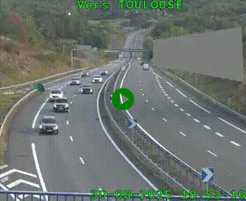 Caméra routière sur l'autoroute A20 à Noailles, en périphérie de Brive-la-Gaillarde. Vue orientée vers Toulouse