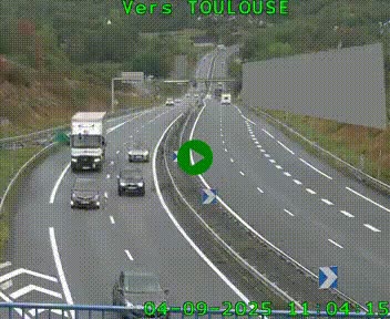 Caméra routière sur l'autoroute A20 à Noailles, en périphérie de Brive-la-Gaillarde. Vue orientée vers Toulouse
