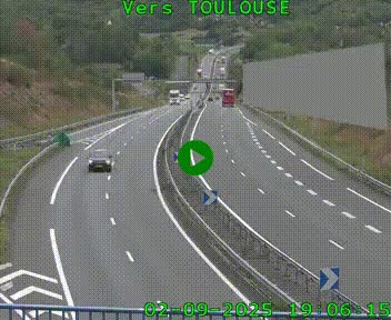Caméra routière sur l'autoroute A20 à Noailles, en périphérie de Brive-la-Gaillarde. Vue orientée vers Toulouse