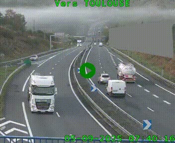 Caméra routière sur l'autoroute A20 à Noailles, en périphérie de Brive-la-Gaillarde. Vue orientée vers Toulouse