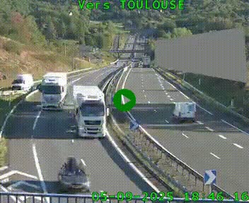Caméra routière sur l'autoroute A20 à Noailles, en périphérie de Brive-la-Gaillarde. Vue orientée vers Toulouse