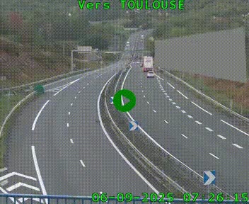 Caméra routière sur l'autoroute A20 à Noailles, en périphérie de Brive-la-Gaillarde. Vue orientée vers Toulouse
