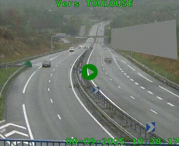 Caméra routière sur l'autoroute A20 à Noailles, en périphérie de Brive-la-Gaillarde. Vue orientée vers Toulouse