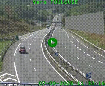 Caméra routière sur l'autoroute A20 à Noailles, en périphérie de Brive-la-Gaillarde. Vue orientée vers Toulouse