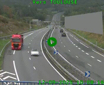 Caméra routière sur l'autoroute A20 à Noailles, en périphérie de Brive-la-Gaillarde. Vue orientée vers Toulouse