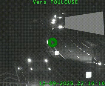 Caméra routière sur l'autoroute A20 à Noailles, en périphérie de Brive-la-Gaillarde. Vue orientée vers Toulouse