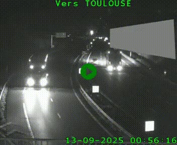 Caméra routière sur l'autoroute A20 à Noailles, en périphérie de Brive-la-Gaillarde. Vue orientée vers Toulouse