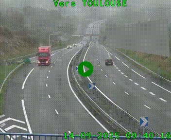 Caméra routière sur l'autoroute A20 à Noailles, en périphérie de Brive-la-Gaillarde. Vue orientée vers Toulouse