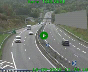 Caméra routière sur l'autoroute A20 à Noailles, en périphérie de Brive-la-Gaillarde. Vue orientée vers Toulouse