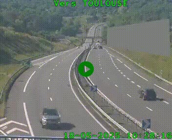<h2>Caméra routière sur l'autoroute A20 à Noailles, en périphérie de Brive-la-Gaillarde. Vue orientée vers Toulouse</h2>