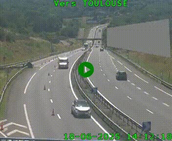 Caméra routière sur l'autoroute A20 à Noailles, en périphérie de Brive-la-Gaillarde. Vue orientée vers Toulouse