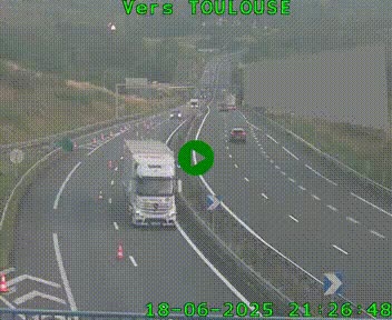 Caméra routière sur l'autoroute A20 à Noailles, en périphérie de Brive-la-Gaillarde. Vue orientée vers Toulouse