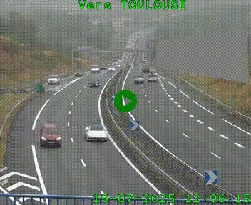 <h2>Caméra routière sur l'autoroute A20 à Noailles, en périphérie de Brive-la-Gaillarde. Vue orientée vers Toulouse</h2>