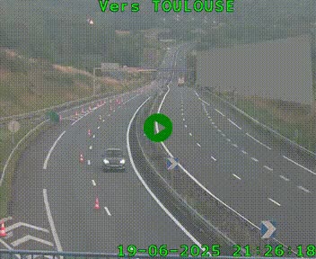 <h2>Caméra routière sur l'autoroute A20 à Noailles, en périphérie de Brive-la-Gaillarde. Vue orientée vers Toulouse</h2>