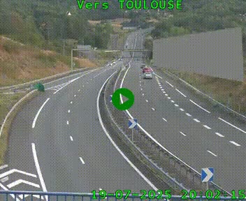 Caméra routière sur l'autoroute A20 à Noailles, en périphérie de Brive-la-Gaillarde. Vue orientée vers Toulouse