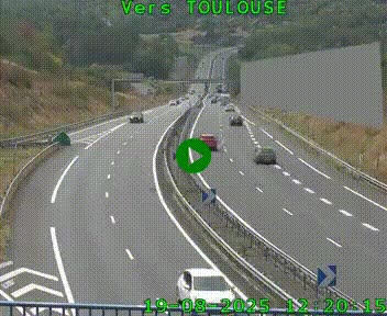 <h2>Caméra routière sur l'autoroute A20 à Noailles, en périphérie de Brive-la-Gaillarde. Vue orientée vers Toulouse</h2>