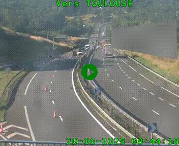 <h2>Caméra routière sur l'autoroute A20 à Noailles, en périphérie de Brive-la-Gaillarde. Vue orientée vers Toulouse</h2>
