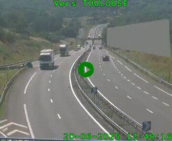 <h2>Caméra routière sur l'autoroute A20 à Noailles, en périphérie de Brive-la-Gaillarde. Vue orientée vers Toulouse</h2>