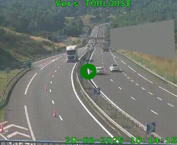 <h2>Caméra routière sur l'autoroute A20 à Noailles, en périphérie de Brive-la-Gaillarde. Vue orientée vers Toulouse</h2>