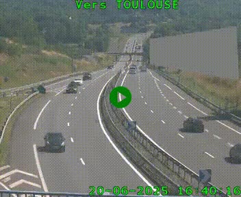 <h2>Caméra routière sur l'autoroute A20 à Noailles, en périphérie de Brive-la-Gaillarde. Vue orientée vers Toulouse</h2>